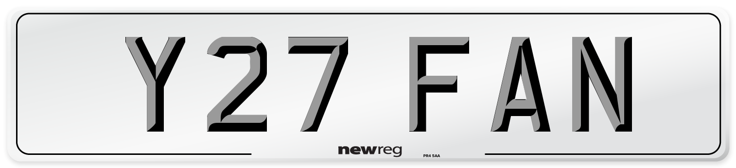 Y27 FAN Number Plate from New Reg